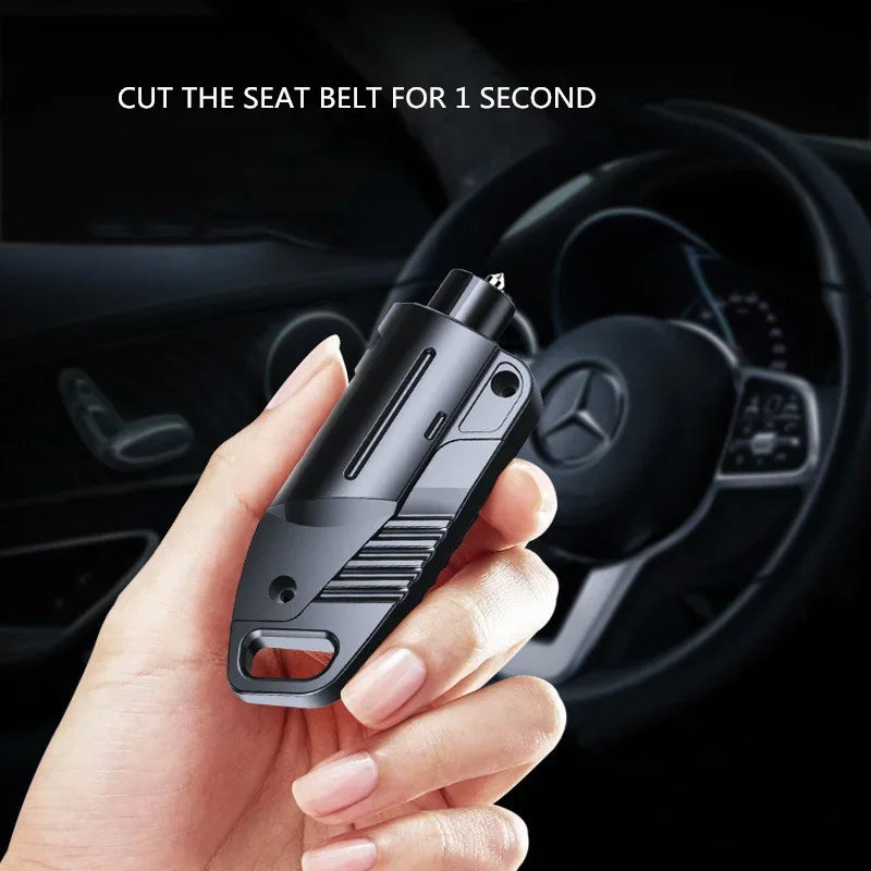 2 in 1 Car Safety Hammer Car Seat Belt Cutter Knife Car Window-breaking Hammer Glass Breaker Lif - Automotive LED Light