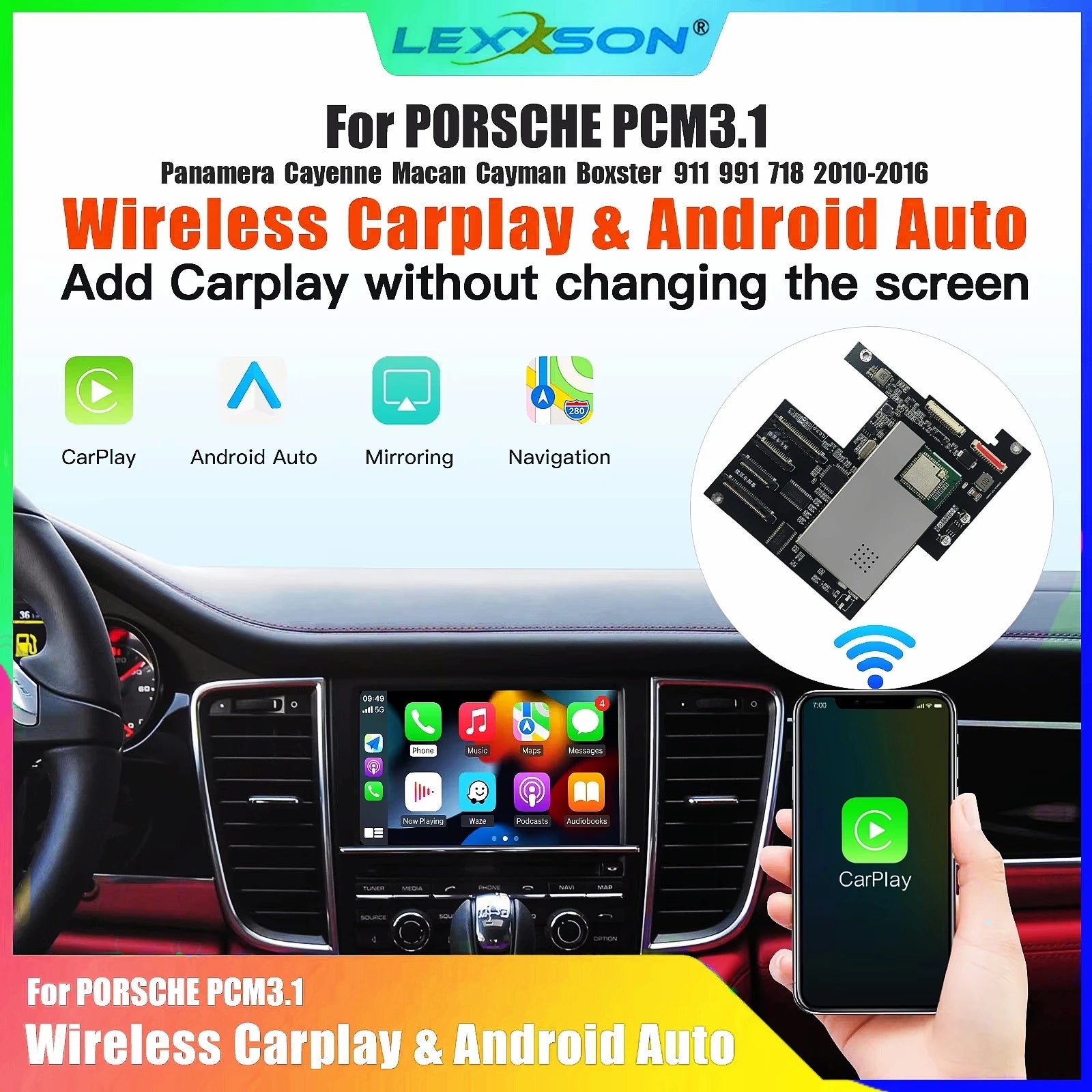 Wireless Carplay Android Auto Module For Porsche PCM3.1 Panamera Cayenne Cayman Macan Boxs | AUTOKITSHOP