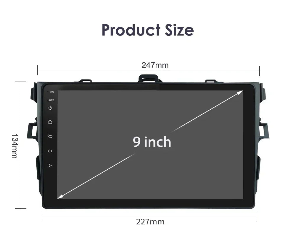 Android 13 For Toyota Corolla 2007 2008 2009 2010 2011 Car radio Multimedia player GPS nav