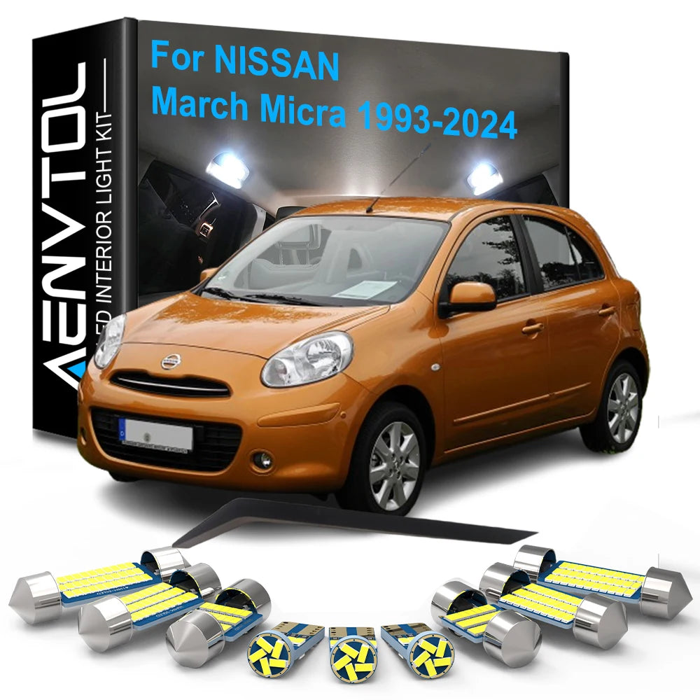 8-Piece LED Interior Light Kit for Nissan March Micra K11 K12 K13 K14 1993-2024 - Canbus Dome Map Door Trunk Bulbs | ...