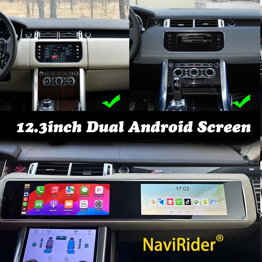 12.3+12.3“ Dual Screen Android 14 For Land Rover Range Rover 2014-2019 Car Radio Carplay M | AUTOKITSHOP