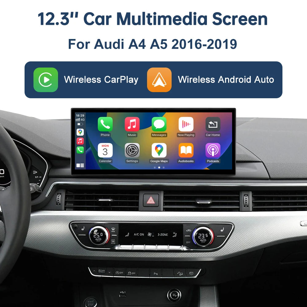 CN 12.3 Multimedia Display Touch Screen For Audi A4 S4 A5 S5 2014-2019 Airplay Miracast Fu | AUTOKITSHOP