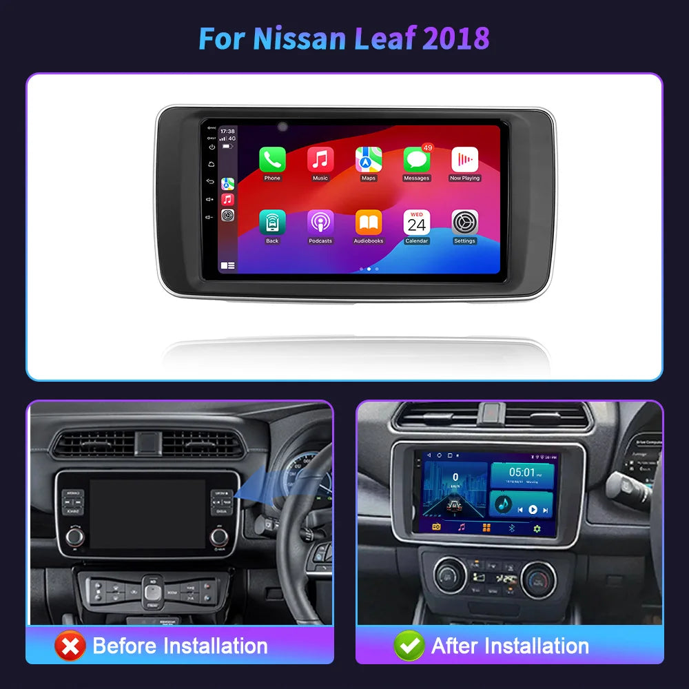Android 14 For Nissan Leaf 2018 Car Radio Multimedia Video Player Navigation 4G GPS WIFI W