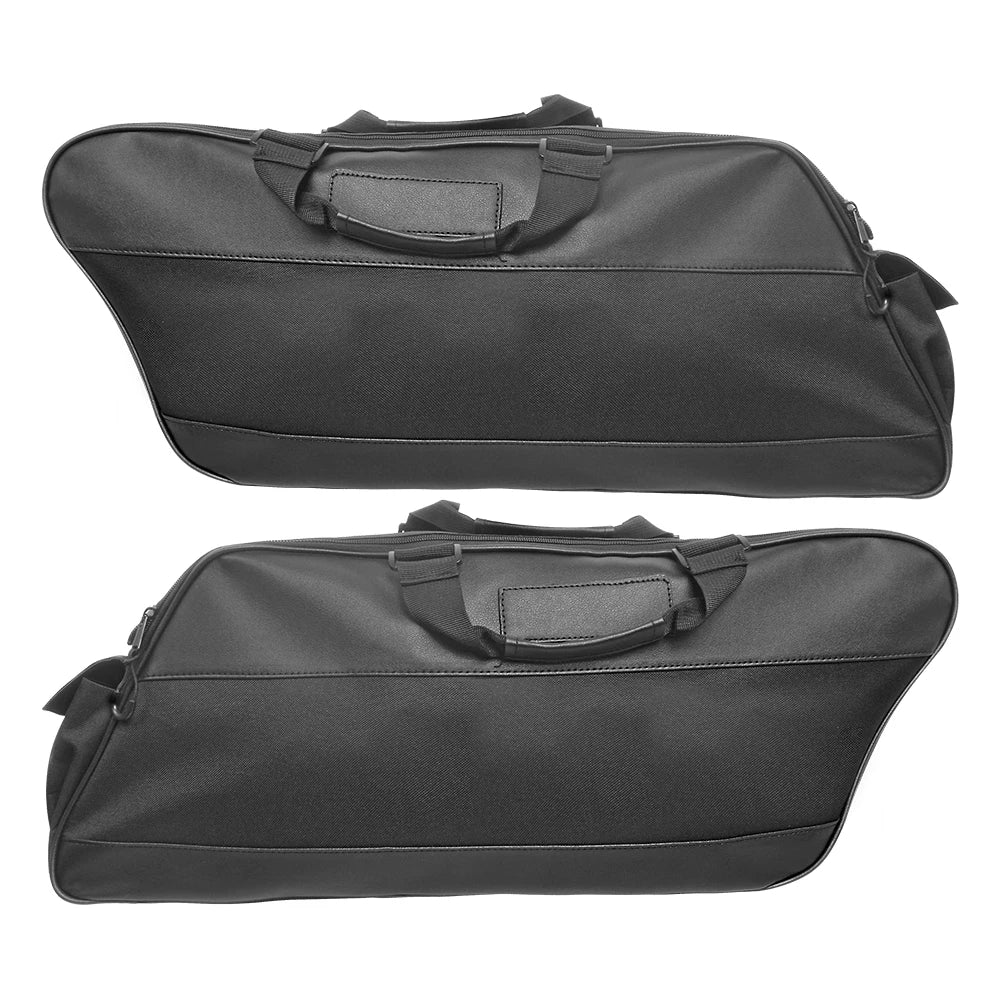 Motorcycle Black Saddle Bag Luggage Rack Liner Saddlebag For Harley Touring Road King Electra St - Automotive LED Light