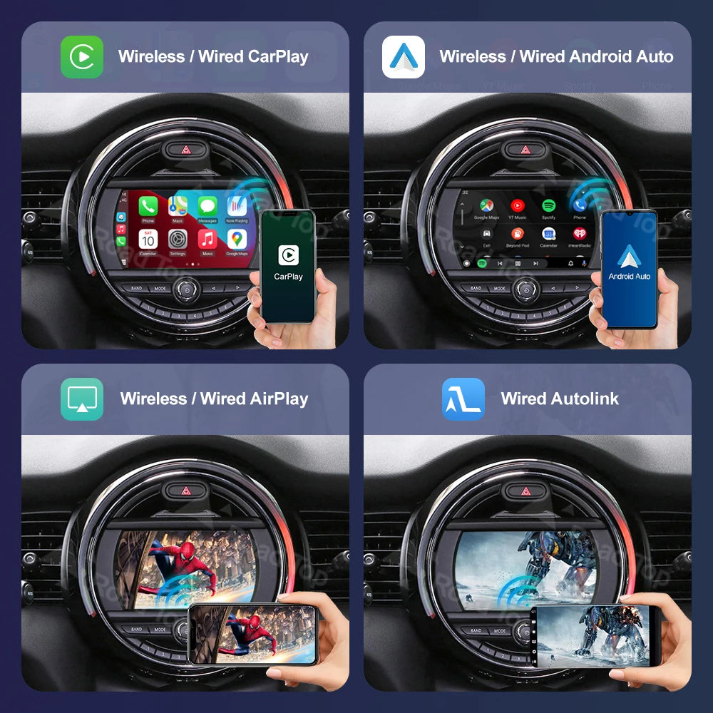 Wireless CarPlay Android Auto for Mini R55 R56 R57 R58 R59 R60 R61 F54 F55 Clubman Country