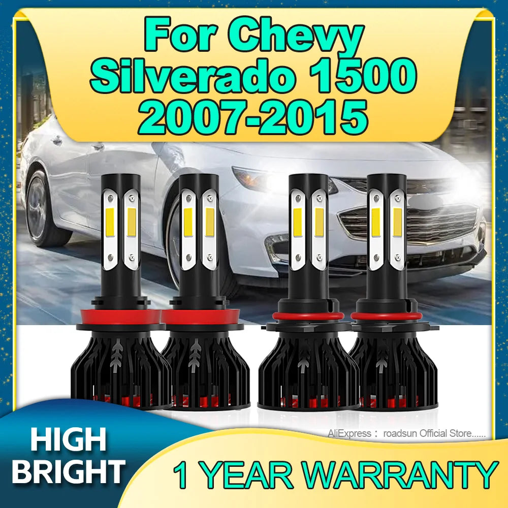 2/4Pcs 6000K LED Canbus Car Headlight Auto Light 180W For Chevy Silverado 1500 2007 2008 2