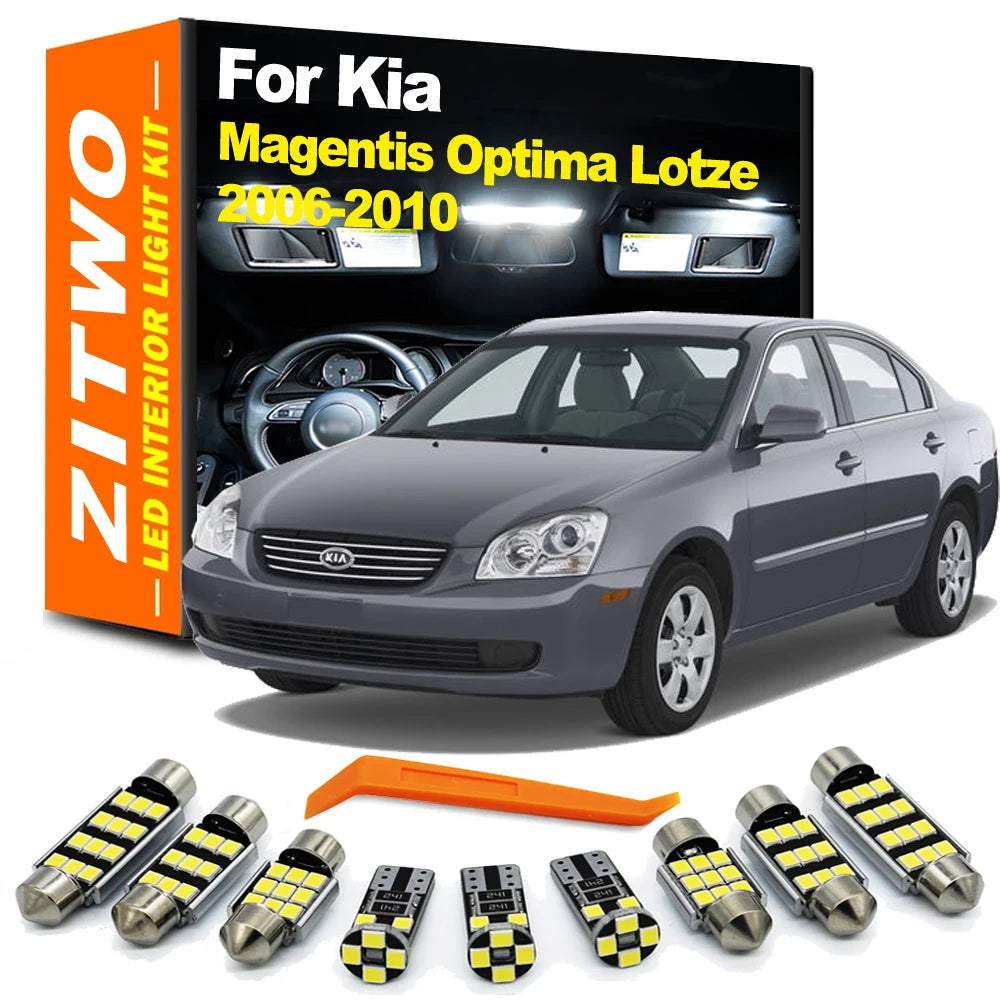 ZITWO 12Pcs For Kia Magentis Optima Lotze 2006 2007 2008 2009 2010 Interior Map Dome Reading Lig - Canbus LED Car Light