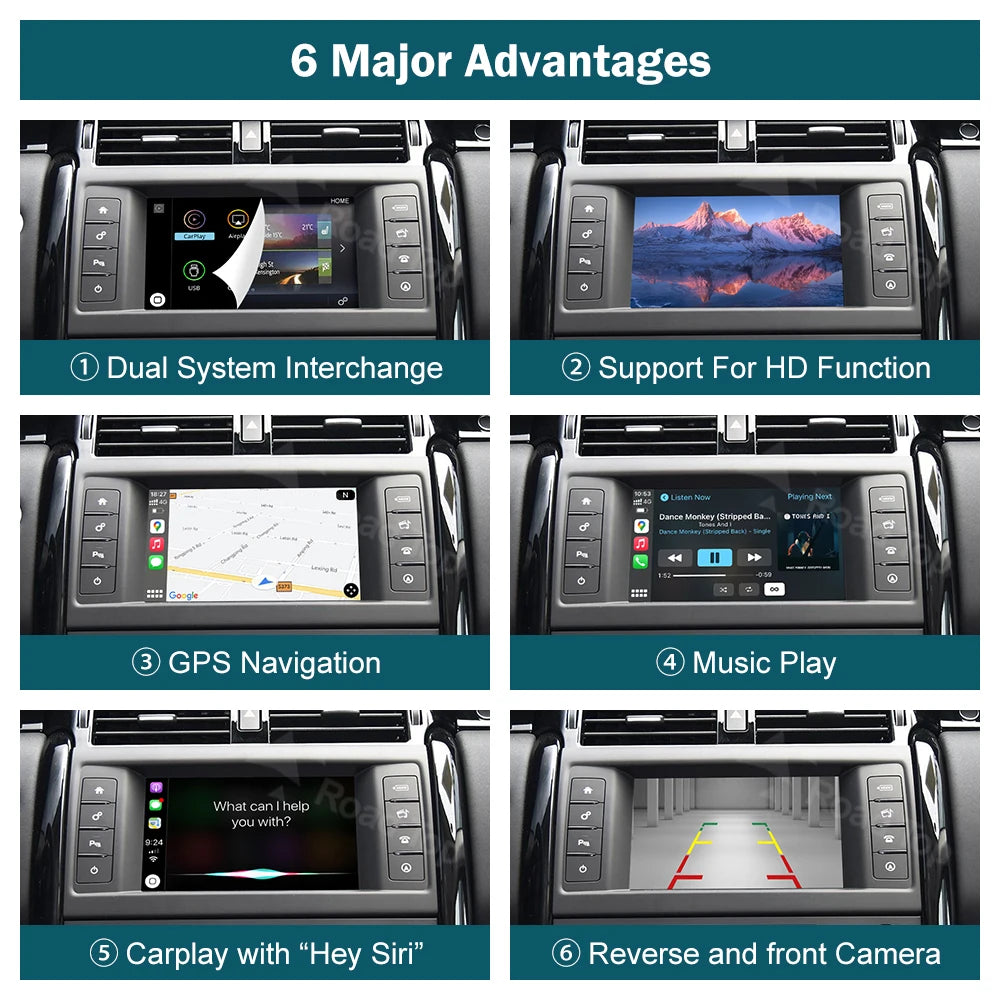 RoadTop Wireless Carplay Android Auto Mirror Link AirPlay Ai Box For Land Rover Jaguar Ran