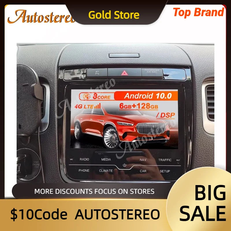 For VW TOUAREG Dynaudio 2010-2019 Android 10.0 6+128 Car DVD Player Multimedia Player GPS