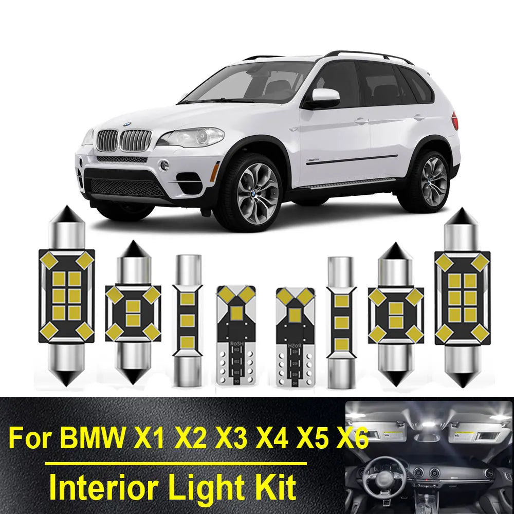 LED Interior Light Kit for BMW X1 E84 F48 X2 F39 X3 E83 F25 X4 F26 X5 E53 E70 X6 E71 - Canbus Error-Free Bulbs | AUTO...