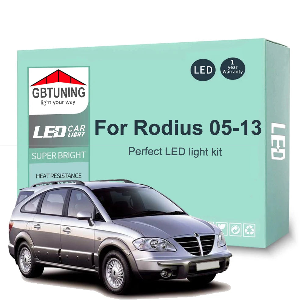 13-Piece LED Interior Light Kit for Ssangyong Rodius - Canbus Error-Free Bulbs | AUTOKITSHOP