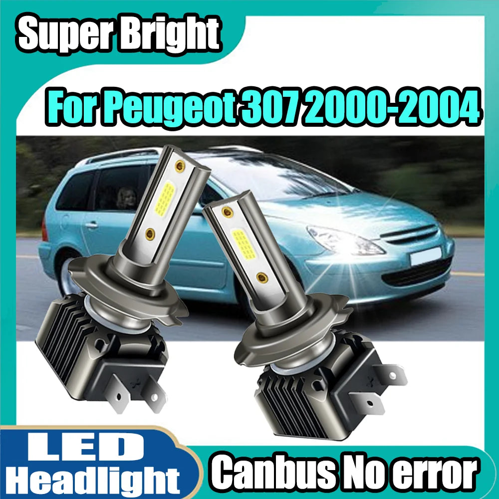 Canbus No Error Car Headlight 20000LM High Power H7 LED Headlight 6000K White 90W For Peug