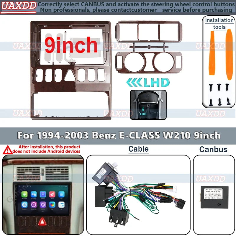 Kits Panneaux Lecteur DVD Fascia Dautoradio 2Din 9inch Cadre Tableau Bord Stereo for Merce