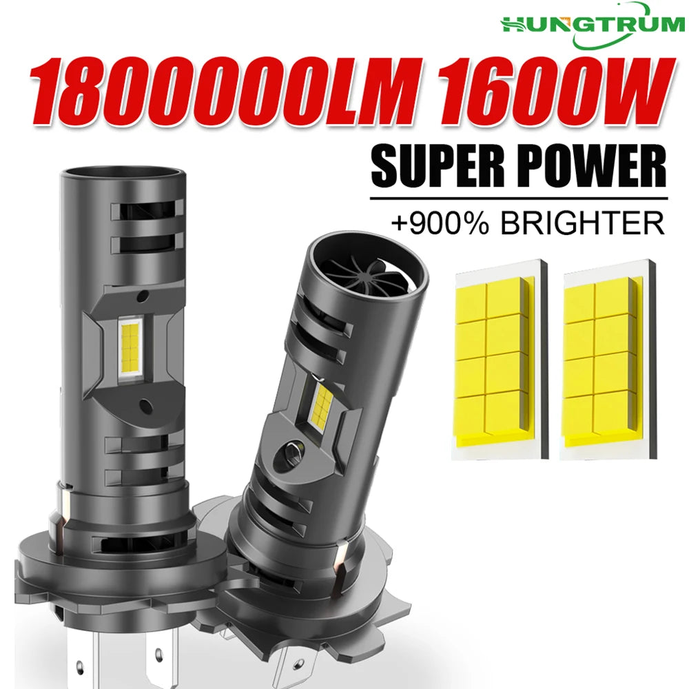 H7 LED Car Headlight 1600W 6500K Canbus Error Free H7 Car Bulbs Plug and Play Wireless Aut