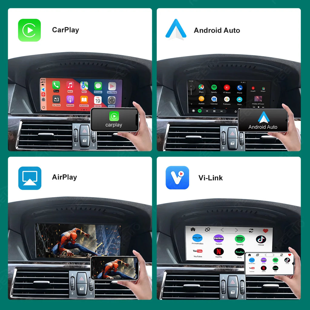 REEIIO 8.8 Inch Linux CarPlay Android Auto Screen For BMW 3 5 Series E60 E90 2005-2010 CCC