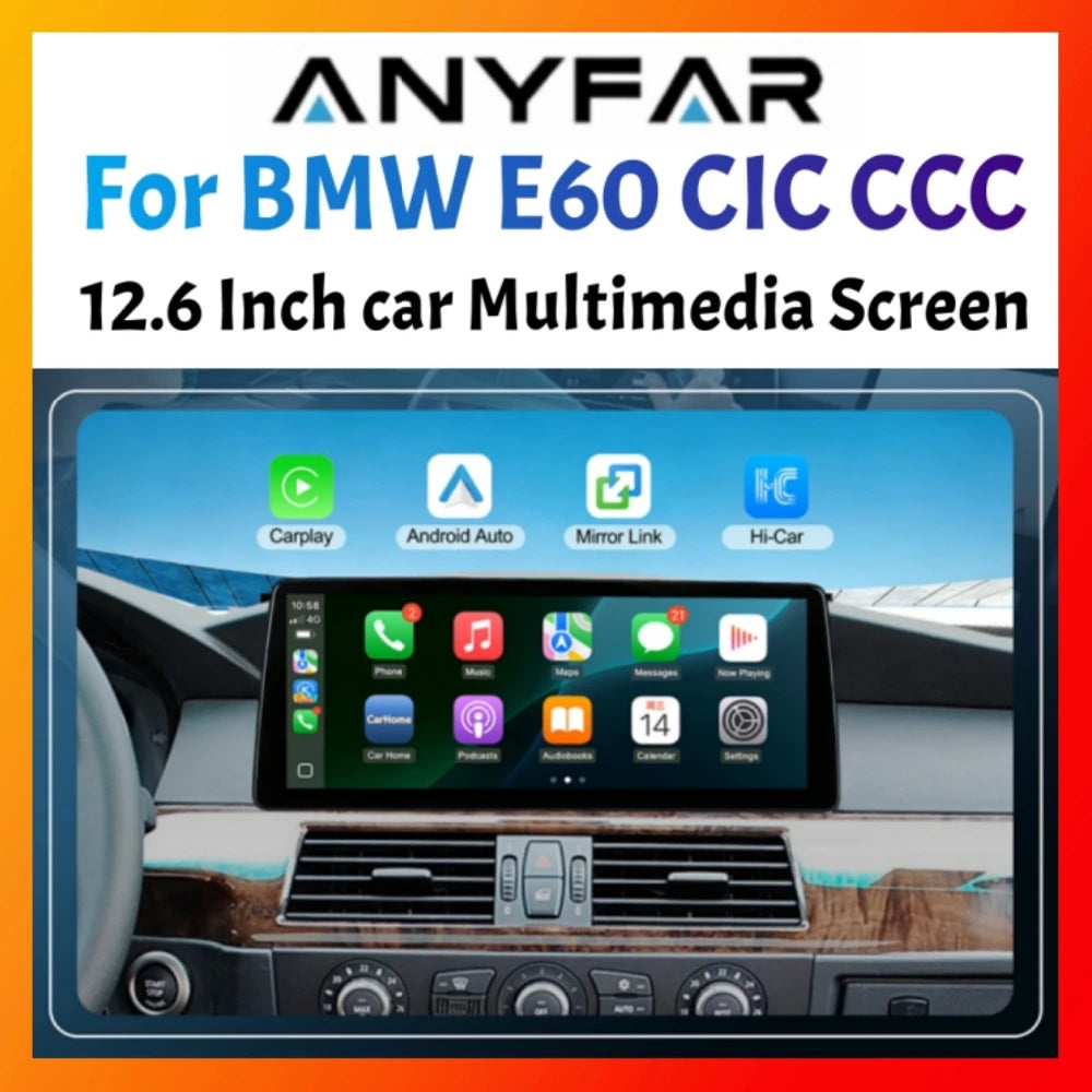 12.6 inch Ultra Wide Linux Screen Upgrade for BMW E60 5 Series 2003-2008 CCC 2008-2010 CIC | AUTOKITSHOP