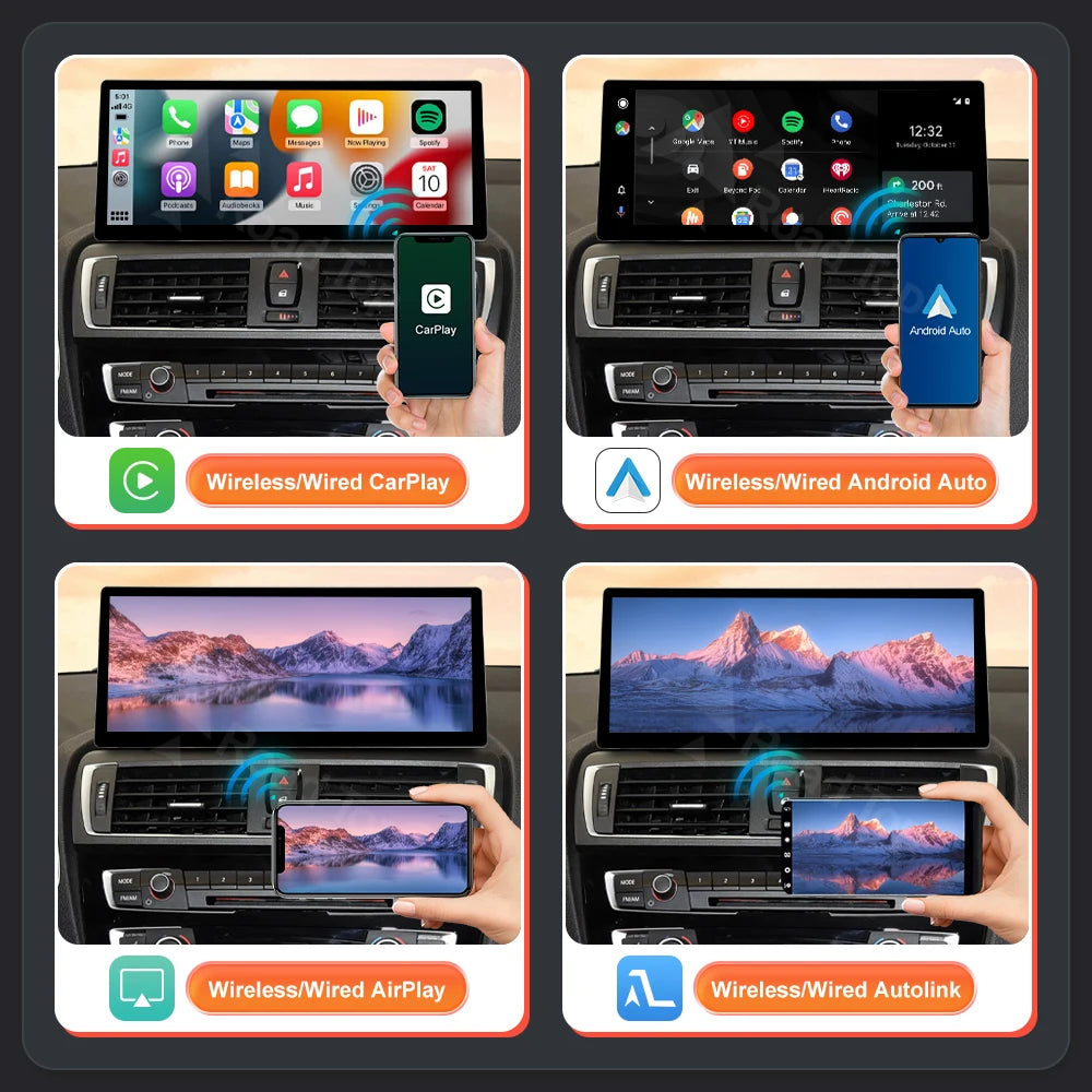 12.3 inch Linux Screen Wireless CarPlay Car Multimedia Radio For BMW 1 2 3 4 Series F20 F2 | AUTOKITSHOP