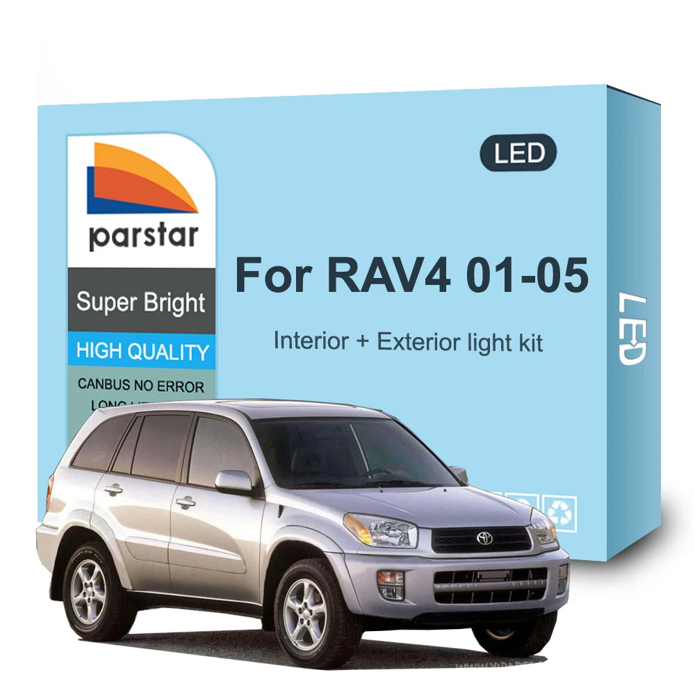 LED Interior and Exterior Light Kit For Toyota RAV4 2001 2002 2003 2004 2005 Headlight Fog Turn Lamp Parking Brake Reverse Light