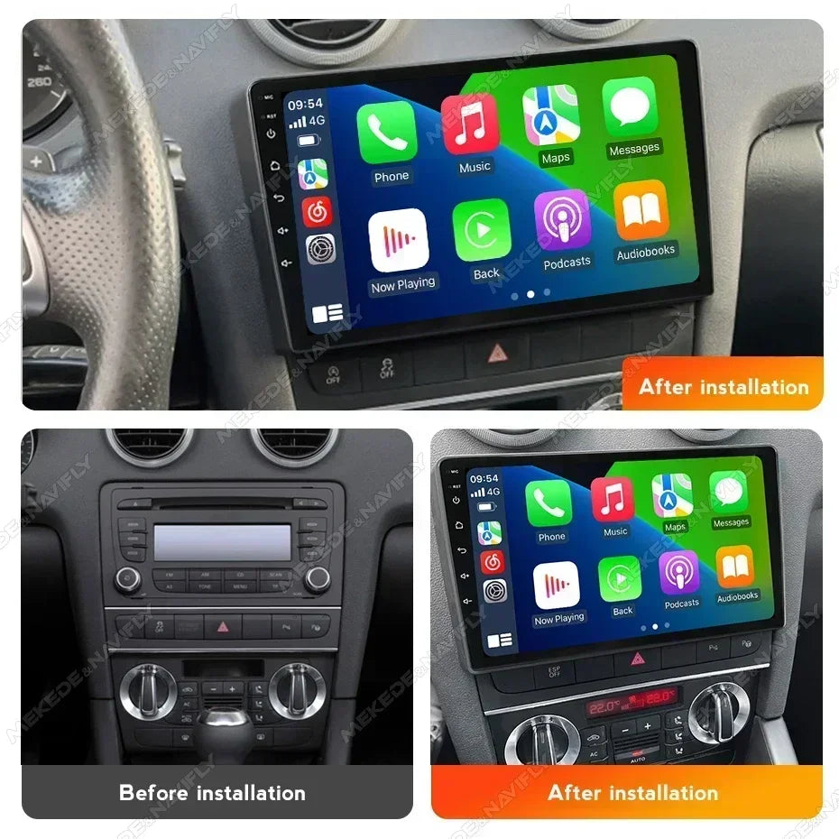 Android 14 Car Radio Stereo for Audi A3 8P 2003-2012 S3 2006-2012 RS3 Support Carplay Auto | AUTOKITSHOP