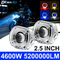 2.5inch Motorcycle Headlight LED Angel Devil Eyes Laser Headlights Projector Lens High/Low