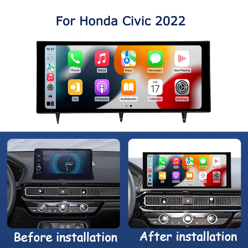 for Honda Civic 2022 QLED 2400*900P Android OS Car Touch Display Screen Multimedia Radio P