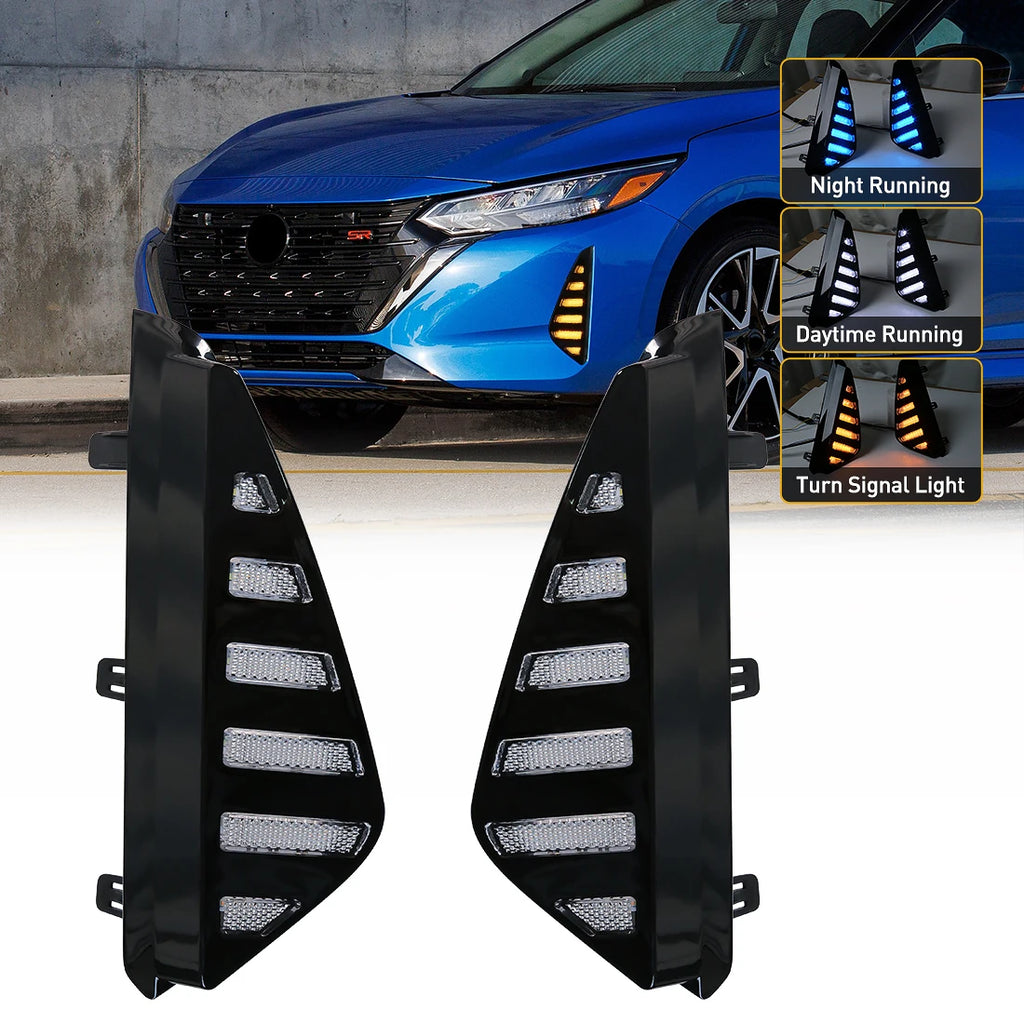 For Nissan Sentra Sylphy 2023 2024 Daytime Running Lights LED DRL Turn Signal Fog Lamp Day | AUTOKITSHOP