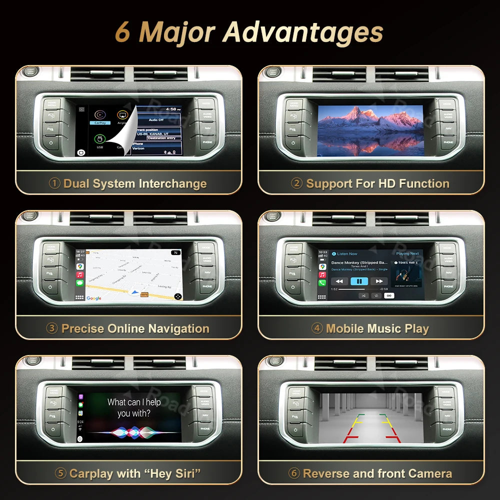 RoadTop Wireless Carplay Android Auto Mirror Link AirPlay Ai Box For Land Rover Jaguar Ran