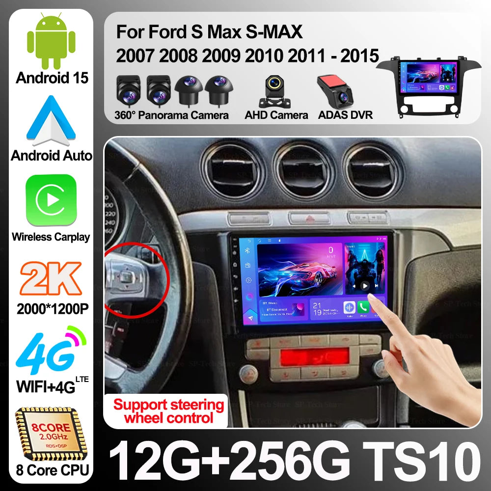 Android 16 For Ford S Max S-max 2007 2008 2009 2010 2011-2015 Car Radio Multimedia Video P | AUTOKITSHOP