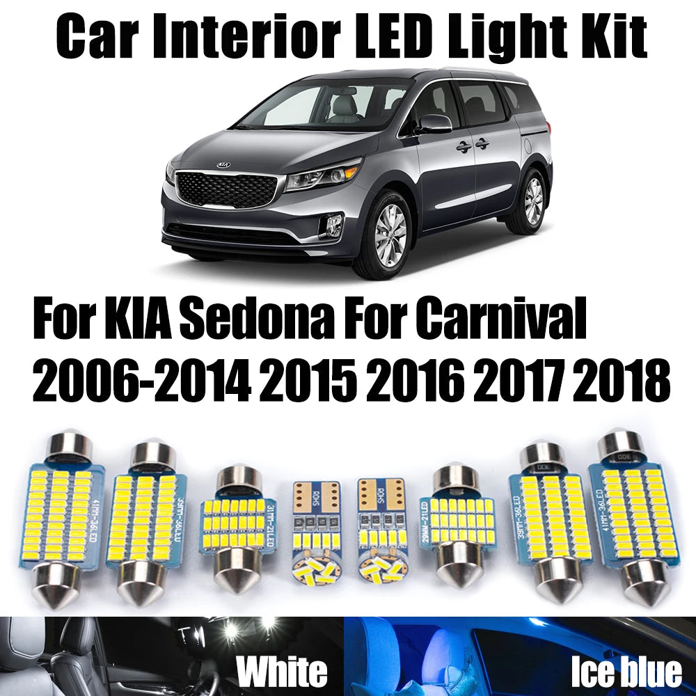 LED Interior Light Kit for KIA Sedona For Carnival 2006-2013 - Canbus Dome Map Door Trunk Bulbs | AUTOKITSHOP