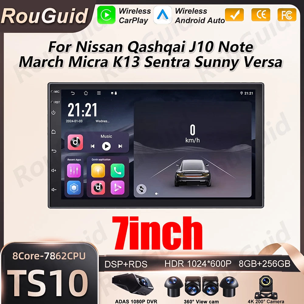 Android Carplay Car Radio For Nissan Qashqai Note X-Trail March Micra K13 Sentra Sunny Ver | AUTOKITSHOP