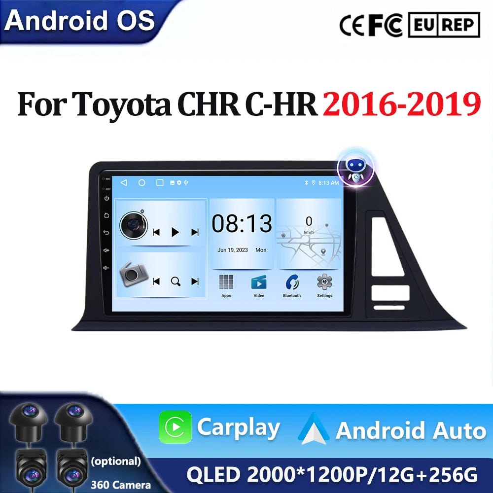9inch Android Head Unit for Toyota CHR 2016 - 2020 Car Radio Navigation GPS Wireless Carpl | AUTOKITSHOP