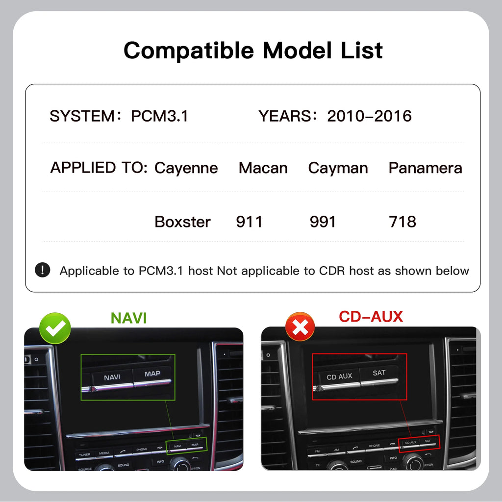 Wireless Carplay Android Auto Module For Porsche PCM3.1 Panamera Cayenne Cayman Macan Boxs