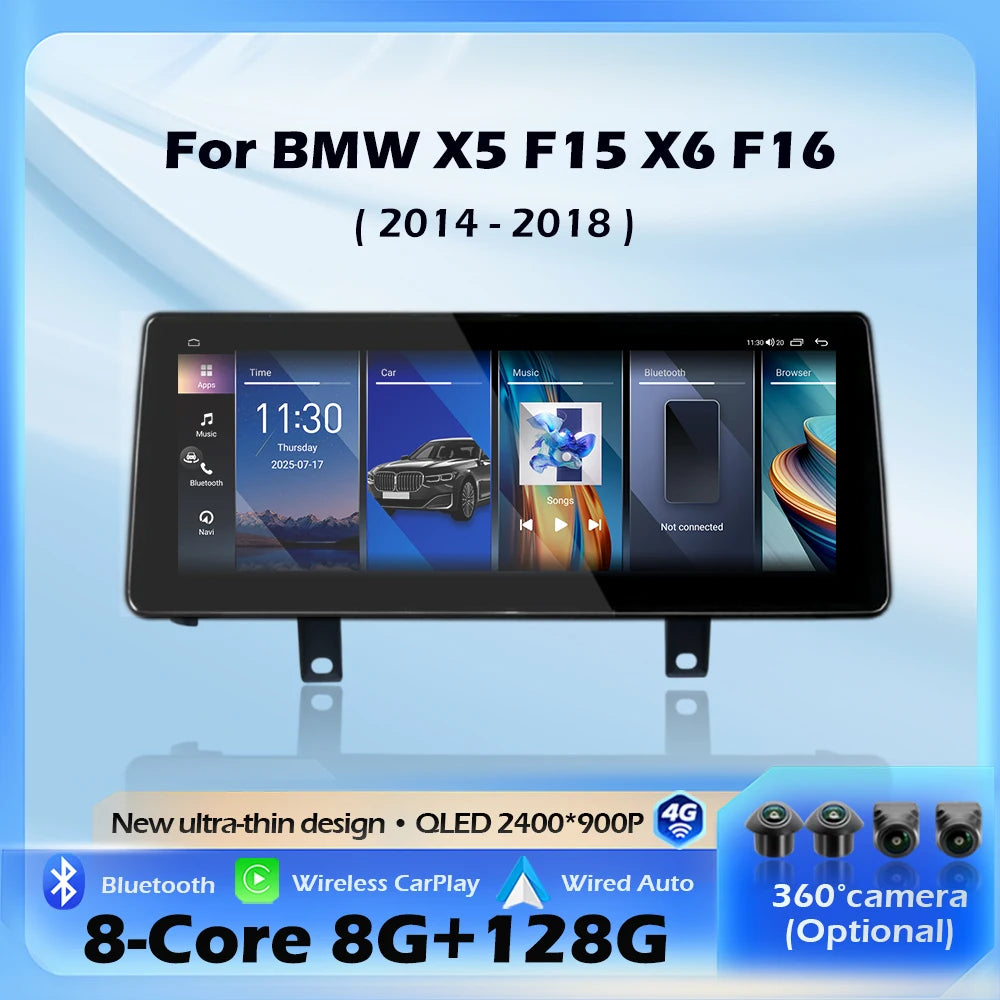 Wireless Carplay For BMW X5 F15 X6 F16 2014 - 2018 NBT EVO System Android16 Car Multimedia