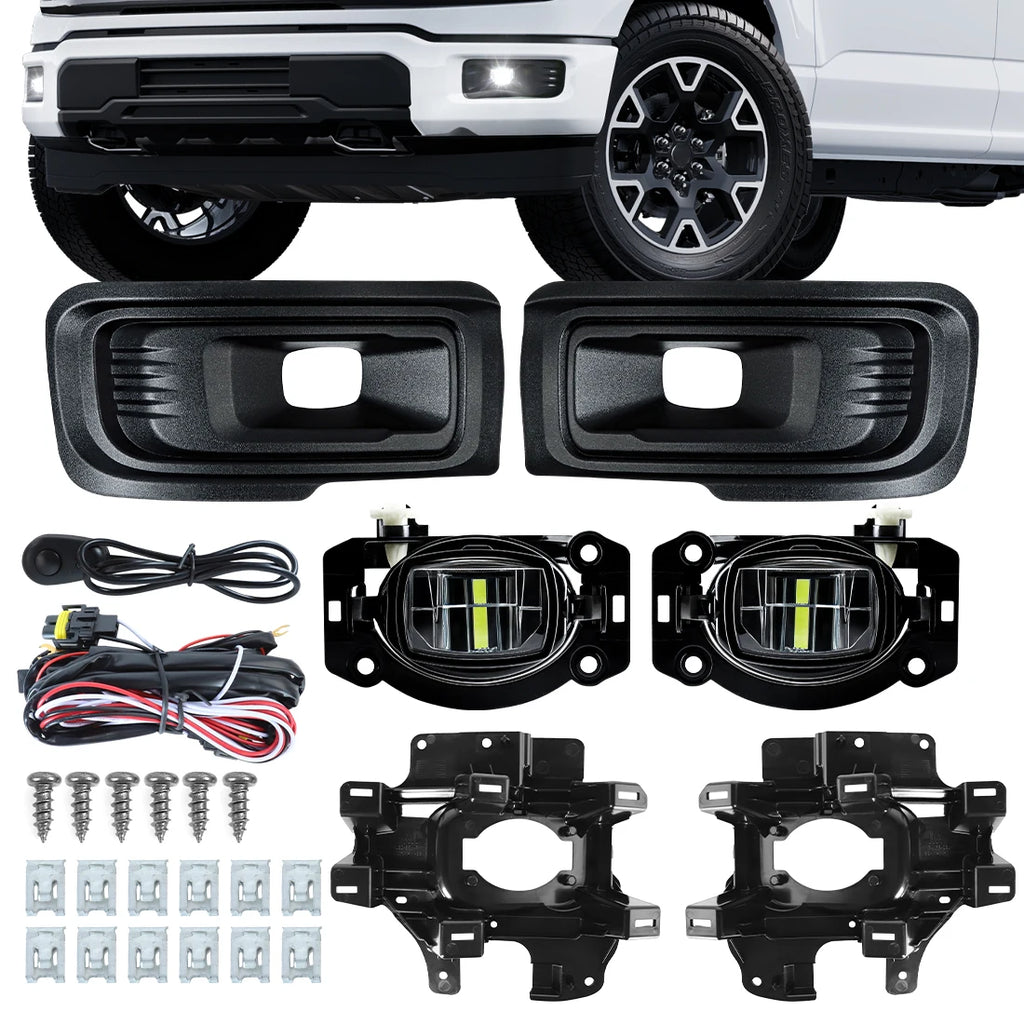 For Ford F-150 2024 2025 STX XL XLT LED DRL Fog Lamps Car Front Bumper Headlights DRL Dayt | AUTOKITSHOP