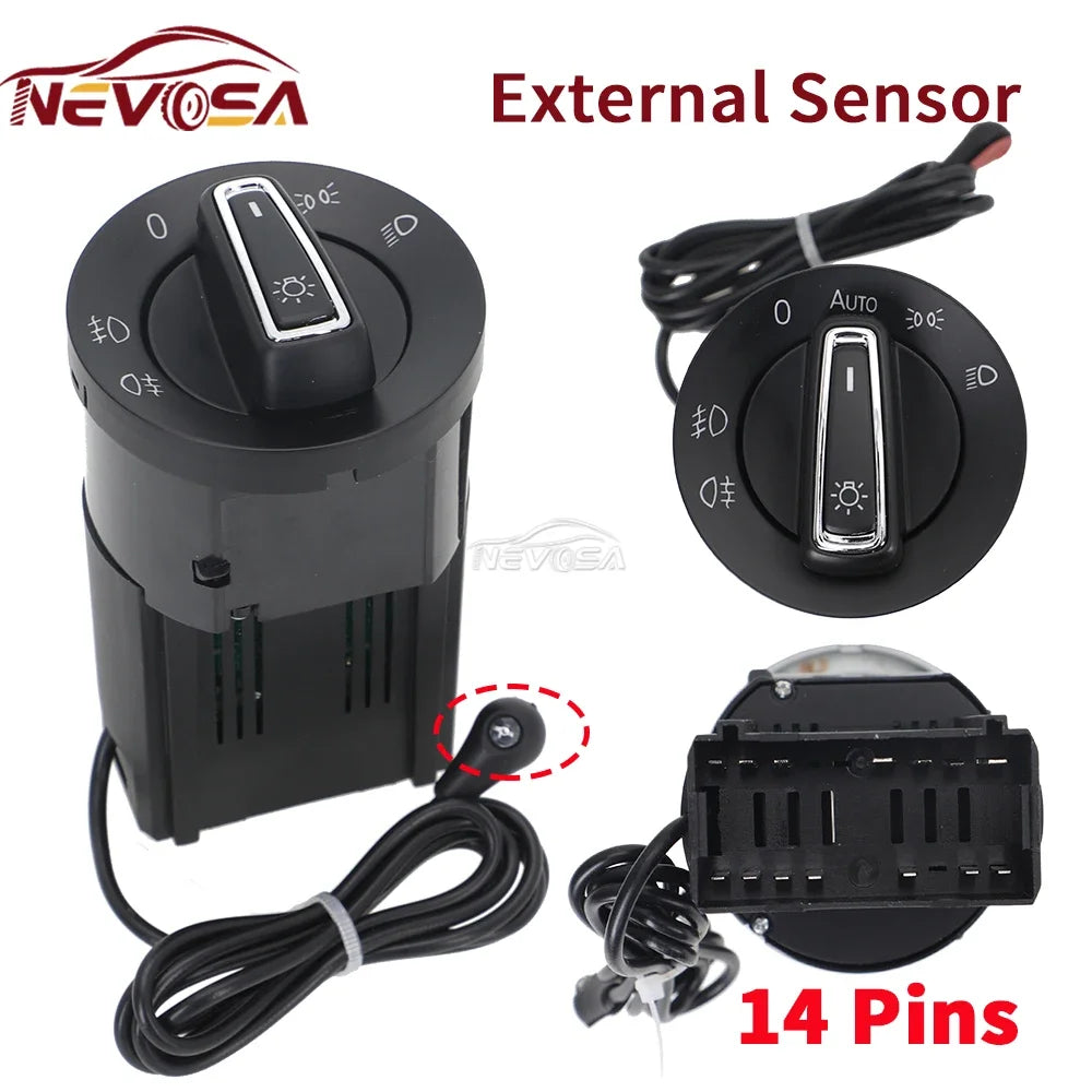 Auto Headlight Control Switch Sensor For VW Passat B5/B5.5 Polo 9N/9N3 Beetle Au for VW MK1 B6 A4 - Automotive LED Light