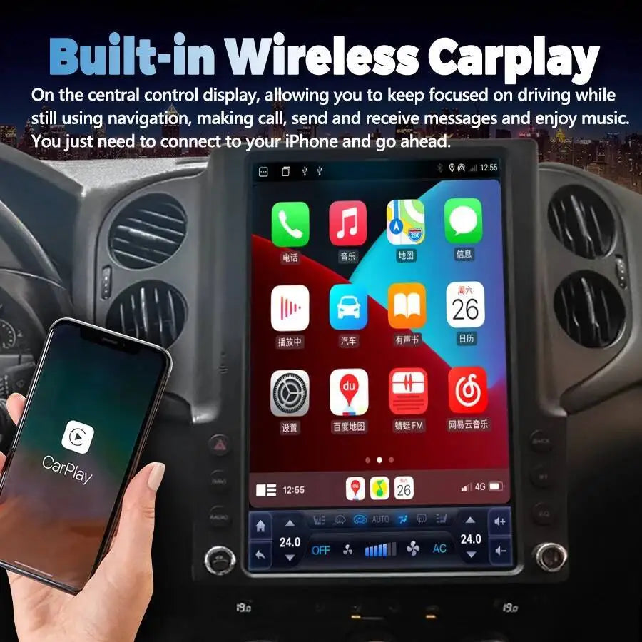 13.6" IPS screen Android15 Car Radio For VW Tiguan NF 2006 -2016 Multimedia Video Player N | AUTOKITSHOP