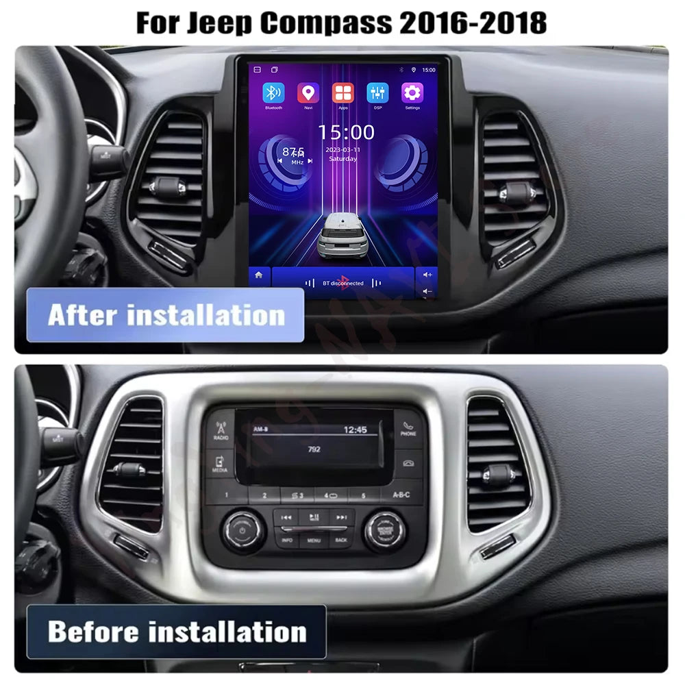 9.7 lnch Android 16 for Jeep Compass 2 2016-2018 Car Radio Multimedia Player DSP Stereo Wi
