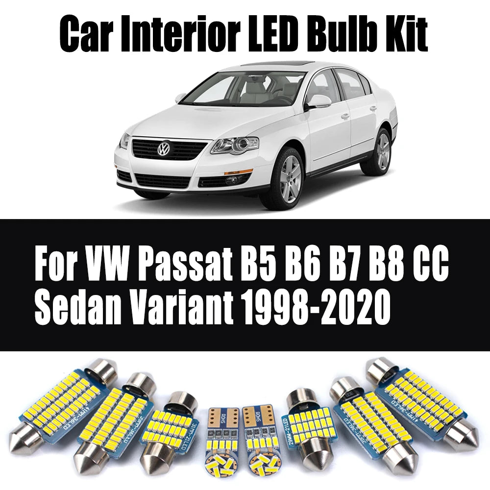 LED Interior Light Kit for VW Passat B5 B6 B7 B8 CC Sedan Variant 1998-2020 - Canbus Dome Map Door Trunk Bulbs | AUTO...