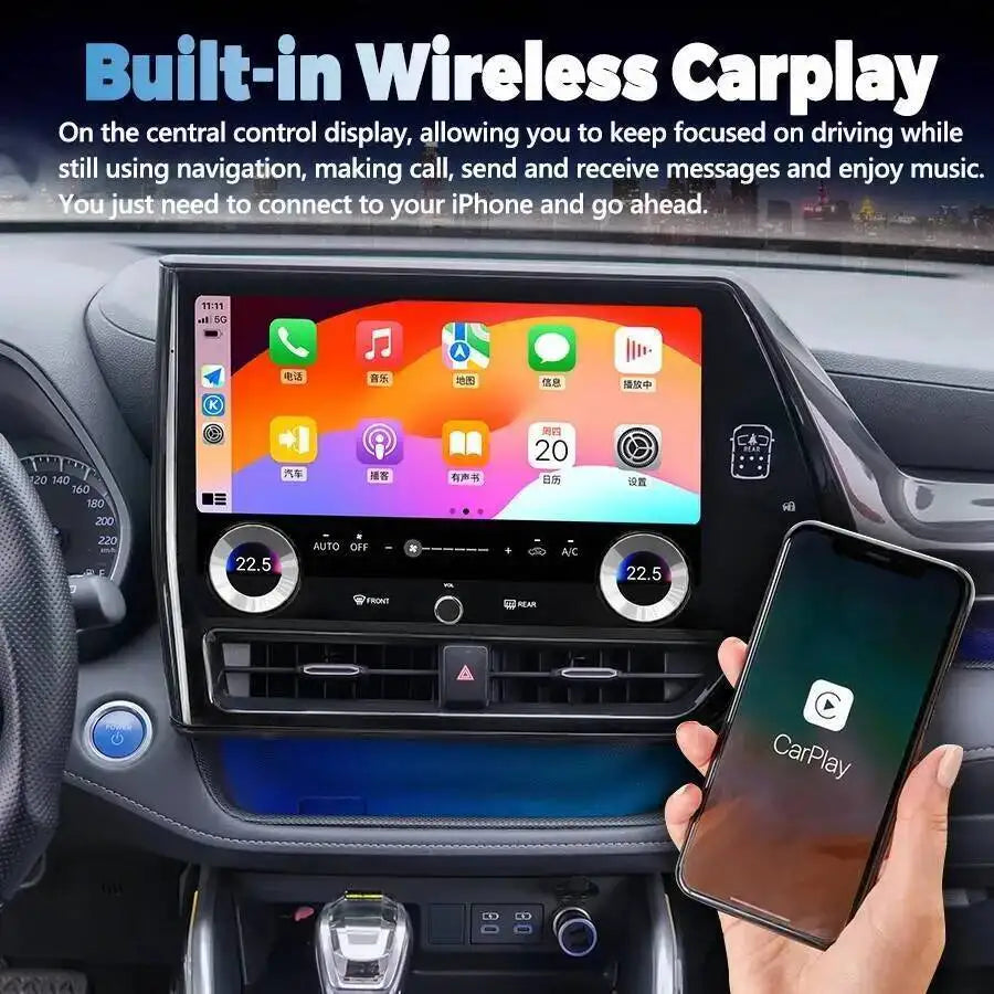 Android 13 Screen For TOYOTA Highlander CROWN KLUGER 2022-2023 13.3 CarPlay 2K GPS Qualcom