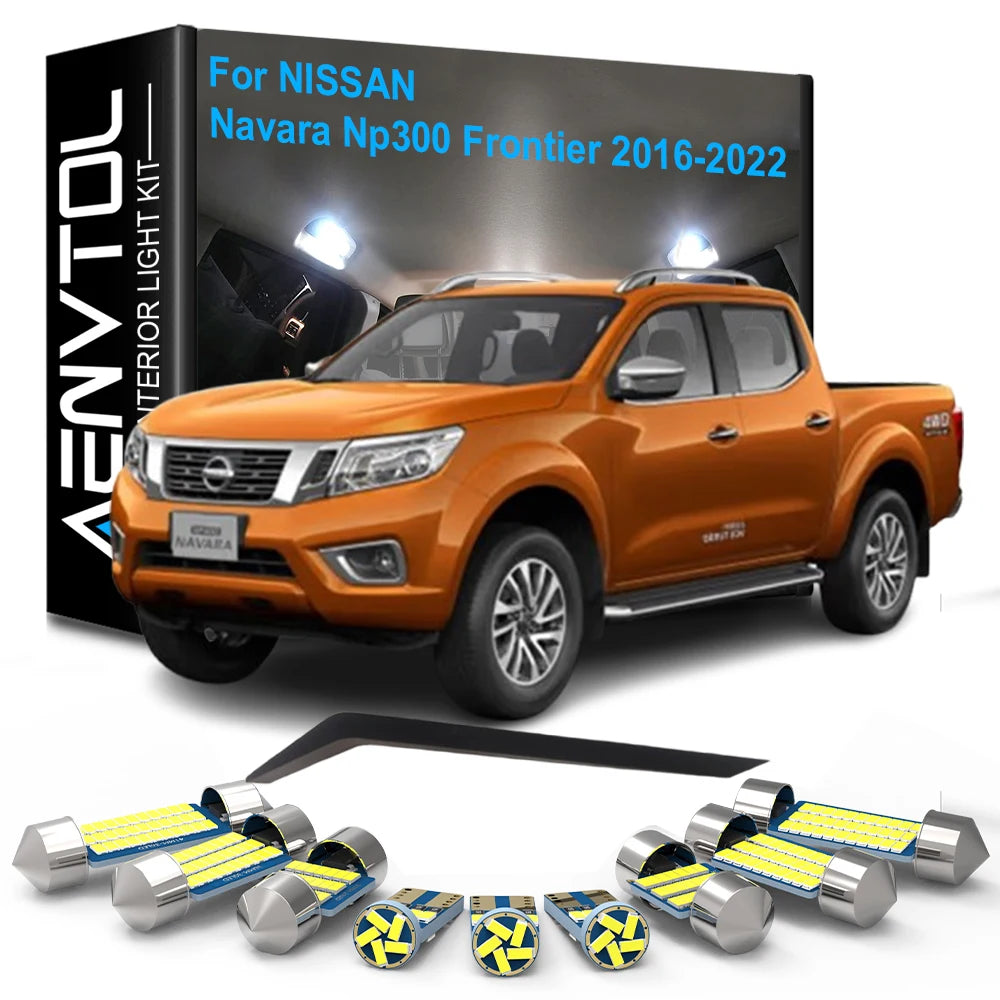 8-Piece LED Interior Light Kit for Nissan Navara Np300 Frontier - Canbus Error-Free Bulbs | AUTOKITSHOP