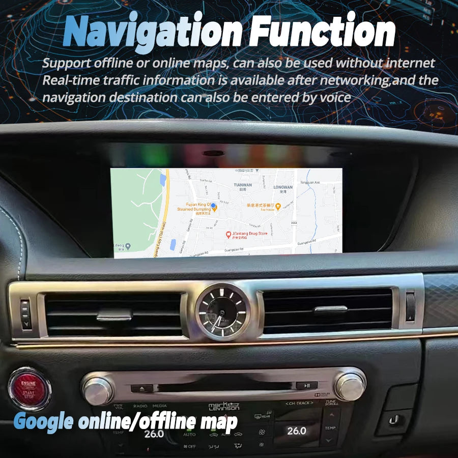 Android 13 GPS 12.3'' Screen For Lexus Gs350 GS 350 2013 - 2019 Car Radio Navigation Auto