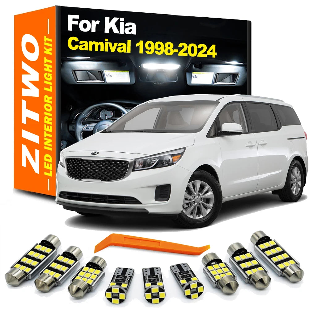 ZITWO Car Bulb Accessories LED Interior Light Kit For KIA Carnival 1998- 2018 2019 2020 2021 2022 2023 2024 License Plate Lamp