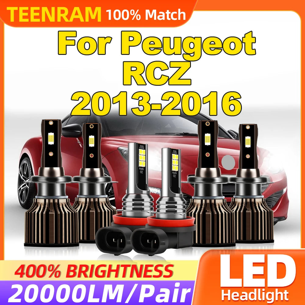 LED Headlight Bulbs 360W 60000LM Super Bright Auto Lamps 6000K White 12V Car Fog Lights Fo