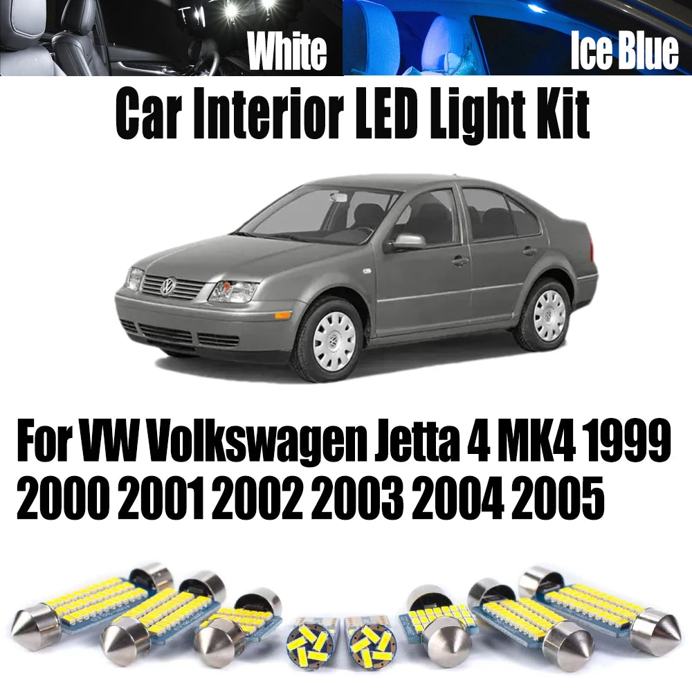 14-Piece LED Interior Light Kit for VW Volkswagen Jetta 4 MK4 1999- 2004 - Canbus Dome Map Door Trunk Bulbs | AUTOKIT...