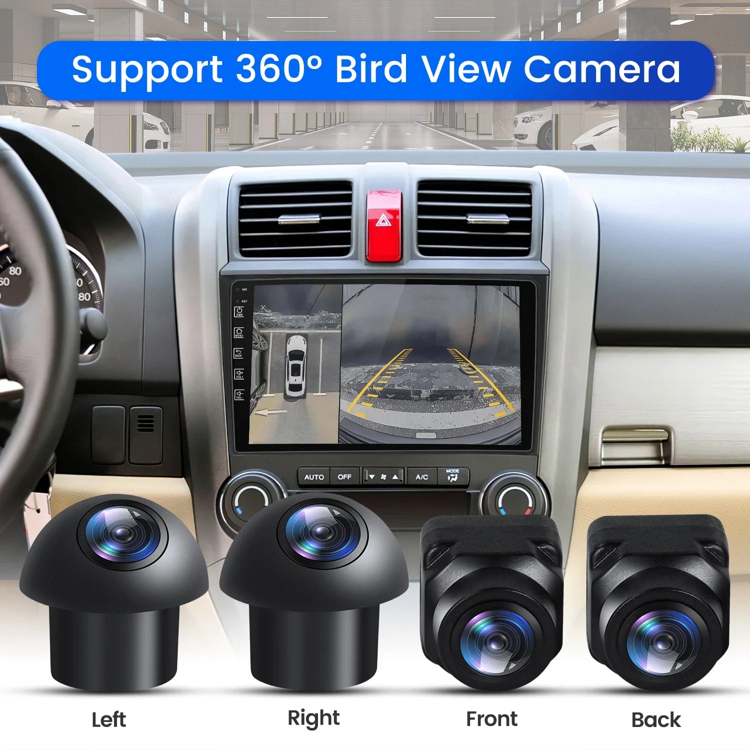 1080P UHD Bird View 360° Camera for Car Radio Multimedia Player HD Rear / Front / Left / R | AUTOKITSHOP