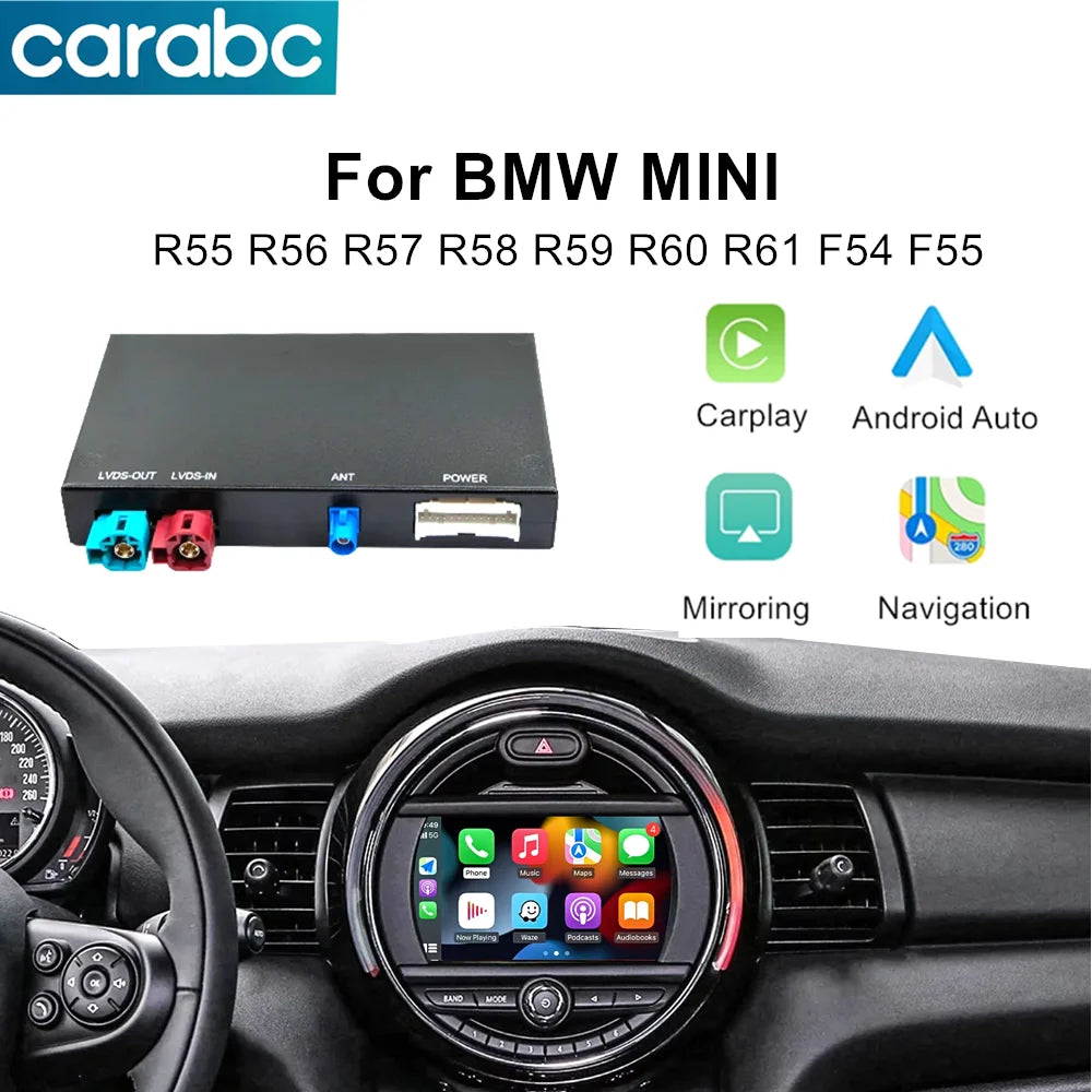 Wireless CarPlay Android Auto For BMW Mini R55 R56 R57 R58 R59 R60 R61 F54 F55 Clubman Cou