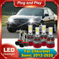 Car LED Headlight High Low Beam Headlamp Fog Light 6000K COB Chips For Chevrolet Sonic 201