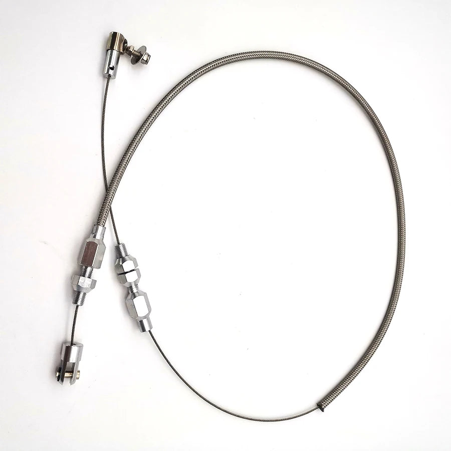 24" Throttle Pedal Cable Stainless Steel Braided Aluminum Ends for Ford Chevy