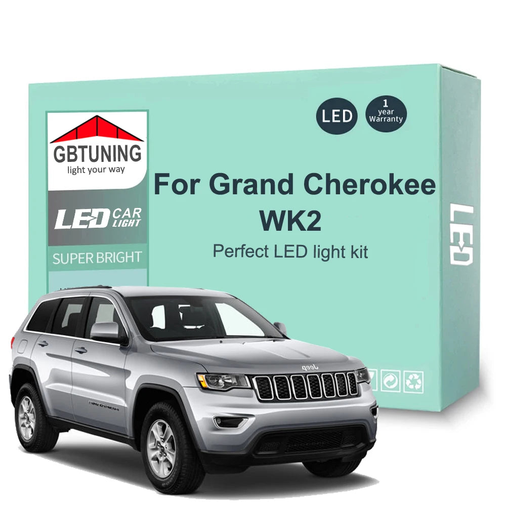 15-Piece LED Interior Light Kit for Jeep Grand Cherokee WK2 2011- 2016 - Canbus Dome Map Door Trunk Bulbs | AUTOKITSHOP