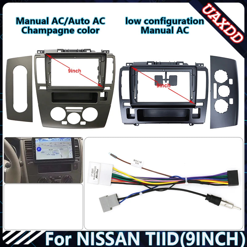 For NISSAN 2005-2011 TIIDA Manual AC Auto AC 9 INCH Car Radio Android Stereo Audio Screen